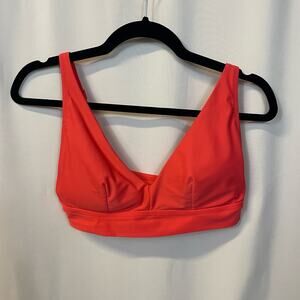 Aerie Scoop Orange Salmon Bikini Top Adjustable Strap Large